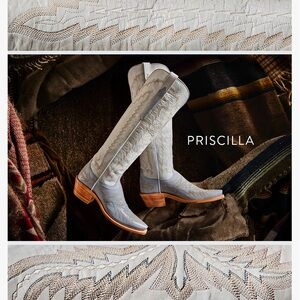 Lucchese Priscilla Cowboy Boot in Gray Brand New Never Been Worn exclusive color
